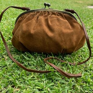 ✨🧡 Super Vintage Tan Suede Clutch Bag 🧡✨